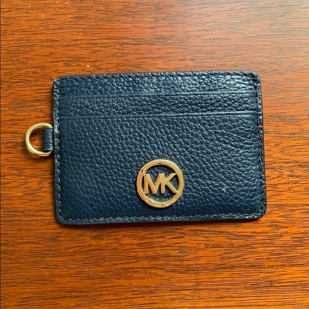 Navy Leather Micheal Kors Carr Holder